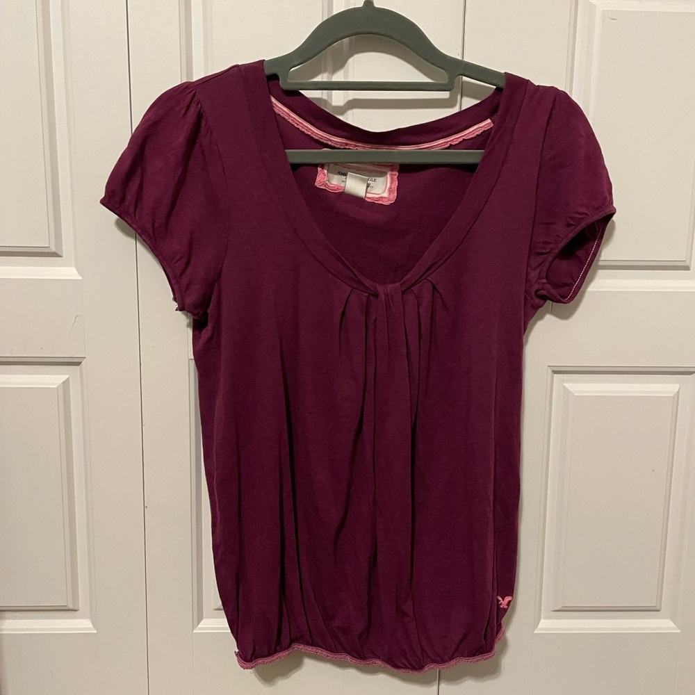 American Eagle Wine Colored Blouse